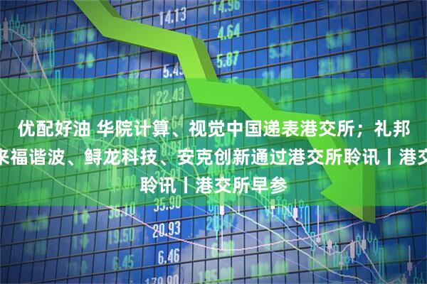 优配好油 华院计算、视觉中国递表港交所；礼邦医药、来福谐波、鲟龙科技、安克创新通过港交所聆讯丨港交所早参
